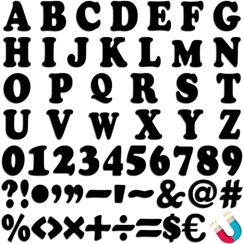 Engrowtic 152 Pcs Magnetic Alphabet Letters Set, Black Classic