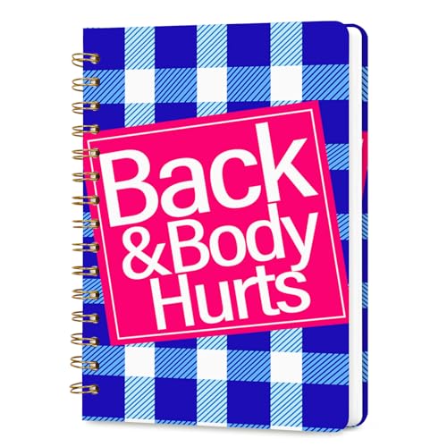 Lined Spiral Journal Notebook for Work A5, 160 Pages, Back & Body Hurts - color: Back