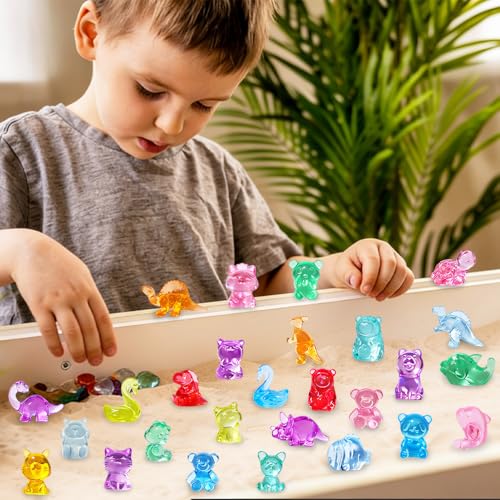 DIYDEC 180Pcs Mini Resin Animal 50 Styles Tiny Resin Figurines to Hide