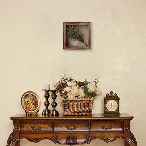Freezing point Shadow Box Frame 8x8 Shadow Boxes Display Case with Linen Back Memorabilia Awards Medals Bouquet Photos Picture Badge Wedding Memory Box for Keepsakes Carbonized Small Pin Board - color: Carbonized, size: 8×8