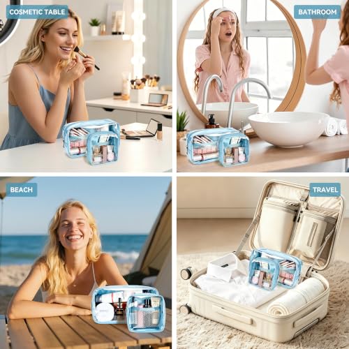 WLLWOO Clear Makeup Bag Mini Cosmetic Pouch Travel Toiletry Organizer - color: 1pcs-Mini-Sky Blue