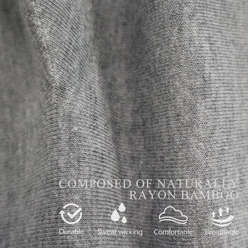 Women Thin Socks Rayon Bamboo Ankle Silky Quarter Anti Odor Casual Summer Socks 6 Pairs - color: Gray, size: 8-11