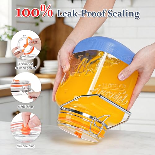 1 Gallon/128 OZ Large Fermentation Jar, Mead Making Kit, Pickle Jars, 2 PCS