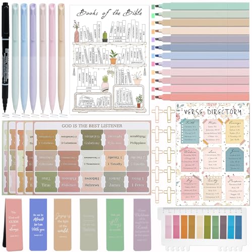HRFGWDD 43-Piece Bible Study Supplies, Bible Journaling Kit with Pens - color: 41pcs