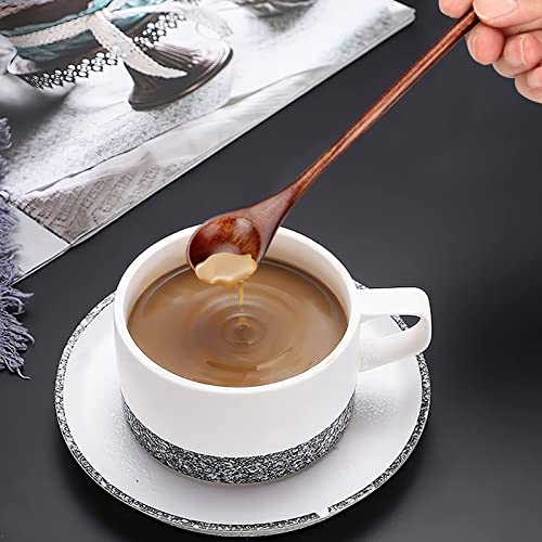 6Pcs Small Wood Coffee Spoons for Serving Honey Jars Stir Wooden Tablespoon