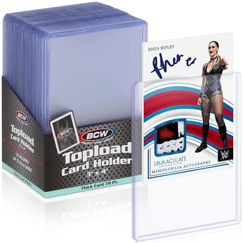 BCW 79 Pt Thick Card Topload Holders for Relic Cards, Clear PVC, 25 Count - color: 79 Pt. / 2 Mm