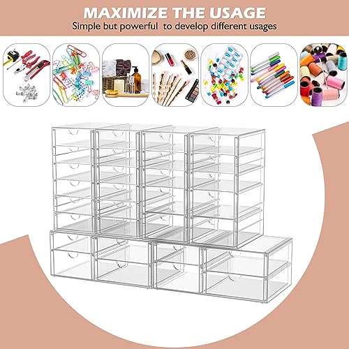caktraie 22-Drawer Acrylic Storage & Makeup Organizer for Desk - size: 22 Drawers