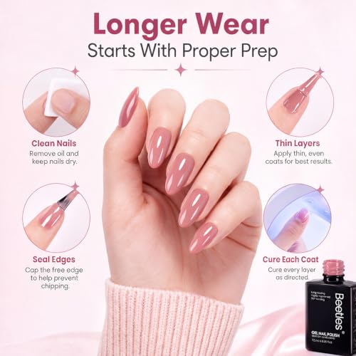 Beetles Nude Pink Gel Polish Set 6 Colors Fall Gel Nail Polish Set - color: A - Creme | Cozy Palette