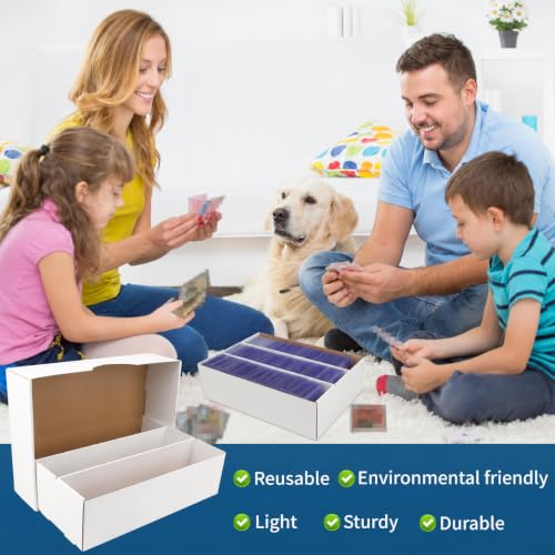 6 Pack Trading Card Storage Box, 2340 Count Card Storage Box White Sports Cards Storage Box Card Organizer Box Bulk Cardboard Card Storage Trading Card Box for Organizing Soccer Basketball Game Cards - style: 6 Set-1