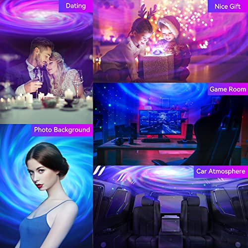 ENOKIK Galaxy Projector, Star Aurora Night Light Bluetooth Speaker, White - color: White