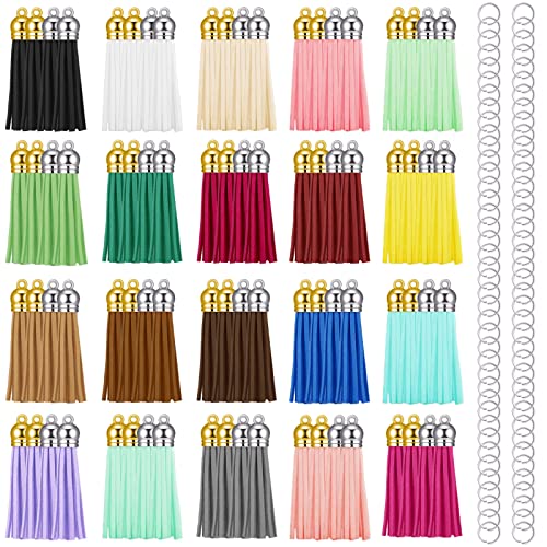 Hapeper 80 Pieces Leather Tassel Keychain Tassels Pendants Charm Tassel for DIY Crafts, Jewelry Making (2-1/6 Inch) - size: 2-1/6 Inch