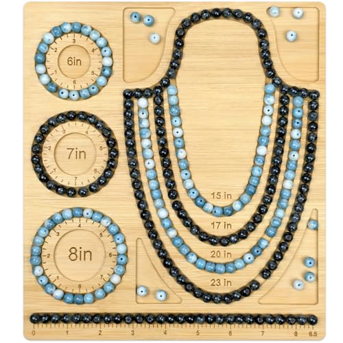 Petoysoso Bead Boards for Jewelry Making, Bamboo Beading Board for Bracelet & Necklace, Beading & Jewelry Making Supplies,Bead Tray - size: Necklace & Bracelet-M3