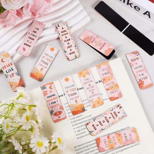 Wxiben 30 Pcs Motivational Magnetic Bookmark Boho Book Mark Page Clip - style: Boho Motivational