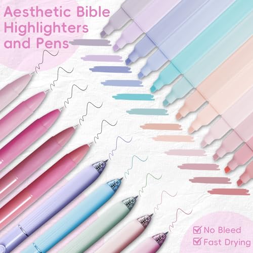 XKDOUS 50 Bible Study Supplies Journaling Kit with Journal and Case, Pink - color: Pink