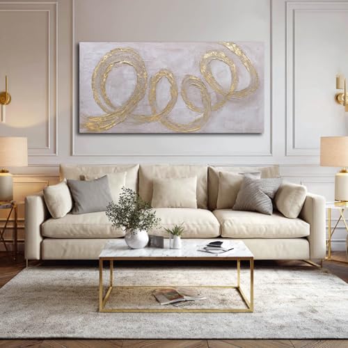 Large Canvas Wall Art for Living Room Framed Modern Abstract Art Wall Decor Gold Line Canvas Prints for Office Home Hotel 29x58 Inch Ready to Hang - color: Golden Circle, size: 58"L x 29"W