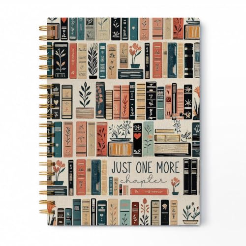 WDXIA Vintage Floral Bookshelf Reading Spiral Notebook 5.5x8.3 Inch - color: pattern-10