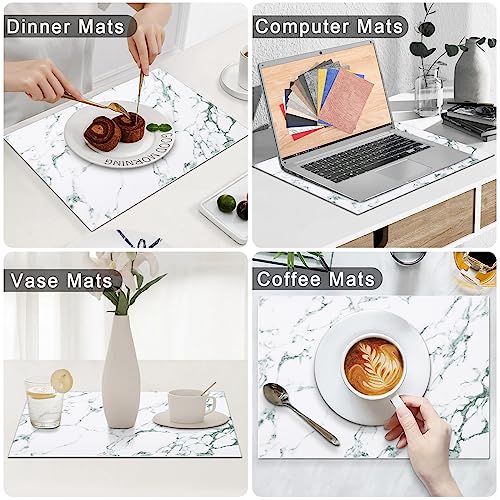 Homaxy PU Faux Leather Placemats for Dining Table, Set of 6, Marble - color: Marble
