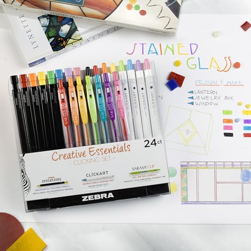 Zebra Pen Creative Set, Zensations, CLiCKART & SARASA Clip, Assorted, 24-Pk - style: Writing Essentials Set