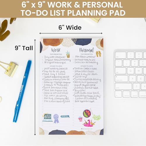 bloom daily planners Work & Personal To Do List Planning Pad - Undated Tear Off Checklist Notepad Organizer with Perforated Sheets - 6" x 9" - Earthy Abstract - color: 6" x 9" Work & Personal To Do Pad - Earthy Abstract