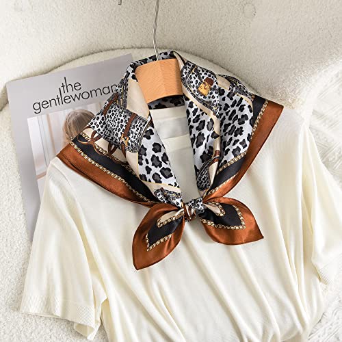 100% Mulberry Silk Scarf - 25.6" Square Neckerchief & Headscarf Gift Packed - color: Dark Brown