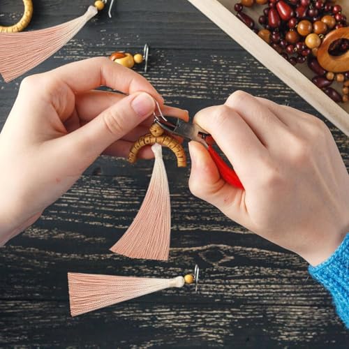50Pcs 5 Inch Bulk Bookmark Tassel Kit for Graduation, Keychain(Beige Nude) - color: Beige&nude