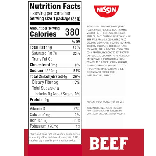 Nissin Top Ramen Noodle Soup, Beef, 3 Ounce (Pack of 24) - size: 3 Ounce (Pack of 24)