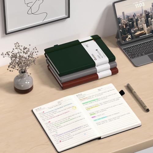 Oucaru 4 Pack A5 Lined Journal Notebook for Writing, 180 Pages - color: Brown, size: 4 Pack
