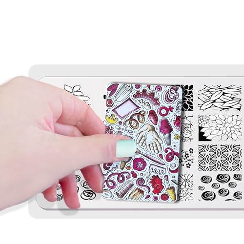 Beaute Galleria 5 Pack Nail Art Stamping Scraper Card Set Reusable Nail Stamping Tool for DIY Design Nail Artist Manicure Stamping Decor
