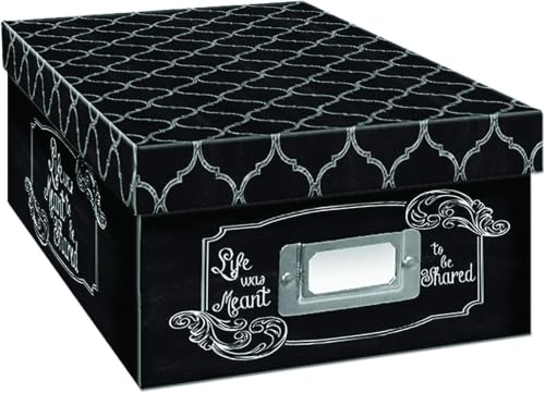 Pioneer Photo Albums Photo Storage Box, Black & White Designs May Vary (Pack of 6) - color: Chalkboad Shared Design, size: Pack of 6