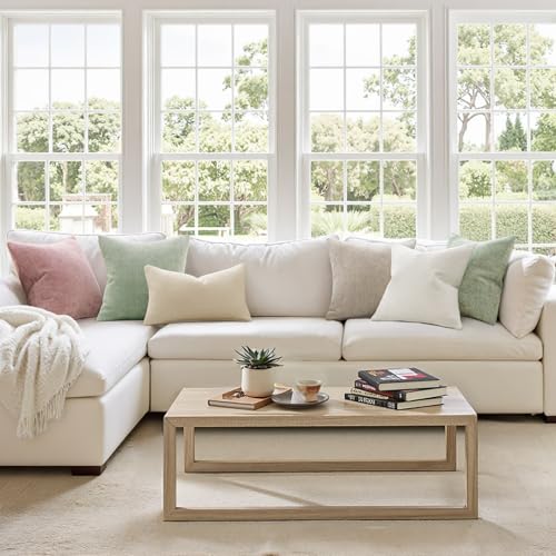 MIULEE Decorative Couch Throw Pillow Covers 18x18 Inch Neutral Cream 2 Pack - color: Cream, size: 18" x 18" (Pack of 2)
