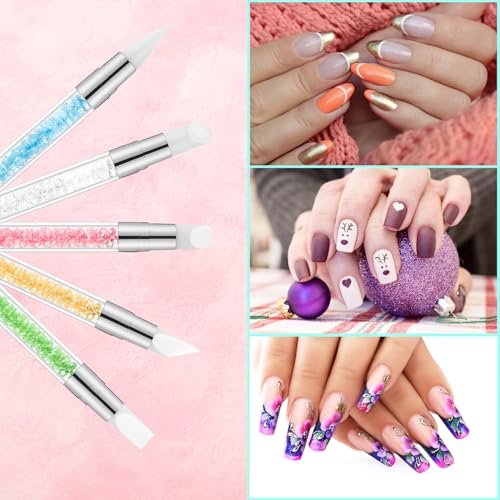 Nail Art Sculpture Pen,11Pcs Nail Art Brush Set, Pink - color: Pink