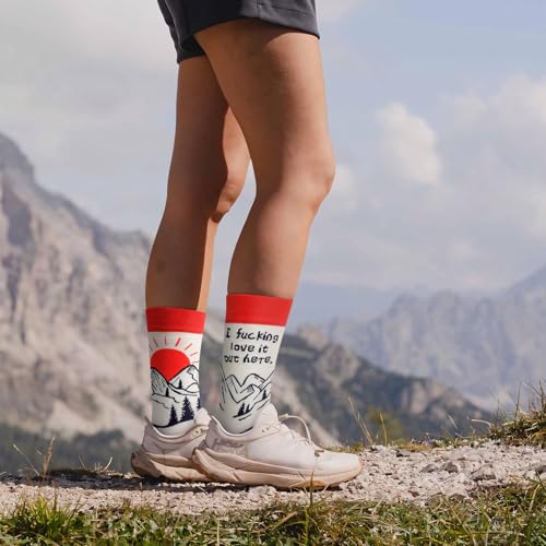 Funny Socks for Women and Teenage Girls, Cute Crazy Unique Novelty Gifts - color: R-snowmountain-a