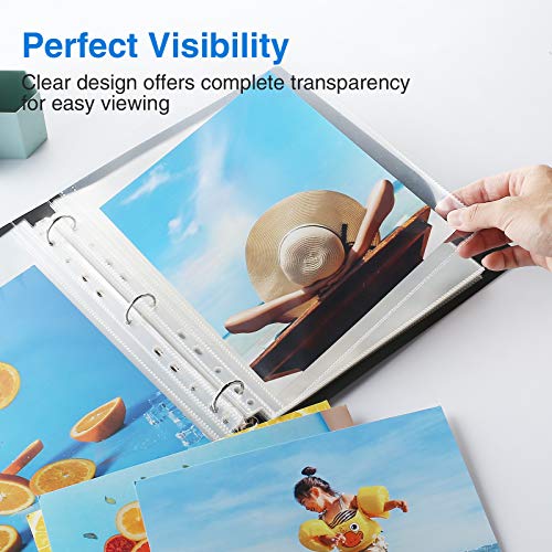 Sooez 30 Pack 8x10 Photo Sleeves for 3 Ring Binder, Hold 60 Pictures - size: 8x10" 1-Pocket