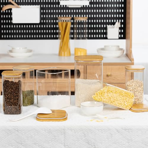 D2scrma 50oz/149oz Square Glass Storage Containers with Lids 2-Pack - size: 149oz*1/50oz*1