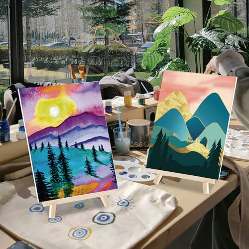 Sherr 24 Pcs Pre Drawn Canvas for Adult, Mountain, 8 x 10 Inch - size: 8 x 10 Inch, style: Mountain