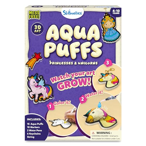 Skillmatics Aqua Puffs Unicorns, Art & Craft Gift for Kids, Paint by Number - color: Princesses & Unicorns