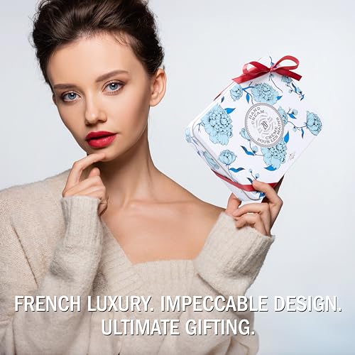 La Chatelaine Hand Cream Trio Tin Gift Set, Ready-To-Gift Tin, Nautral, Made in France with 20% Organic Shea Butter, Nourishing and Moisturizing (Amber Cashmere, Coconut Milk, Lychee Bilberry or Shea) - style: Winter White Trio