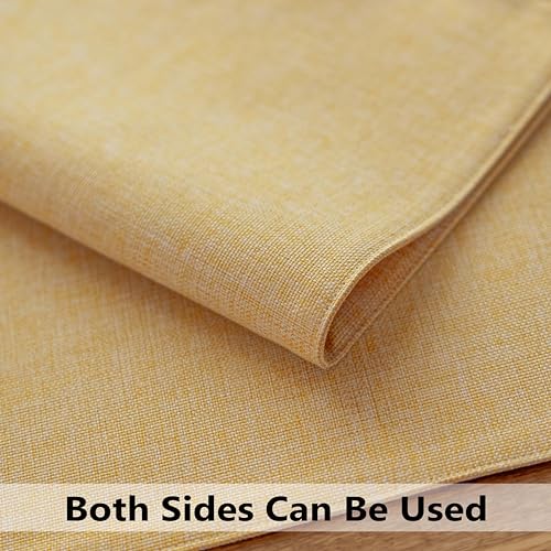 Demetex Yellow Placemats Set of 8 Linen Fabric Placemat Heat Resistant Washable Place Mats for Kitchen Party Dinner, 13x19 inch, Yellow - color: Yellow, size: Placemats set of 8