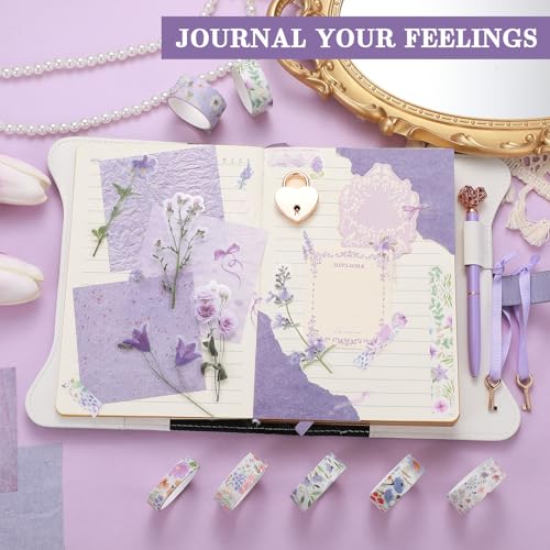 Janlaugh DIY Journal Diary with Lock Pack Scrapbook Kit, Purple, Bright - color: Purple, style: Bright