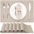 Myir JUN Placemats Set of 6 Kitchen and Dining Table Placemats - color: Beige, size: Set of 6