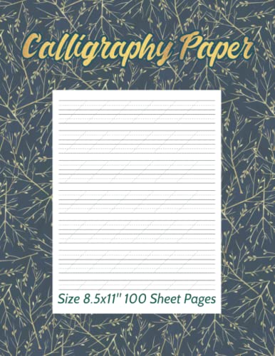 Calligraphy Paper: 100 Sheet Pages For Calligraphy and Hand Lettering Practice | Modern Calligraphy Slant Angle Lined Guide Notepad For Alphabet Practice