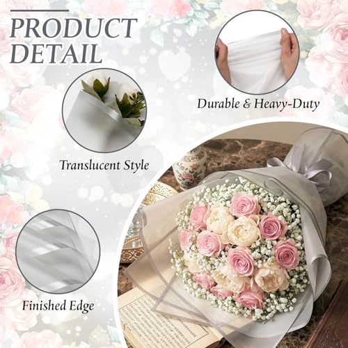 Ctosree 240Sheets Flower Wrapping Paper,Waterproof Korean Bouquet Wrap 23in - color: Silver