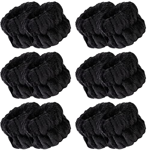 WHAVEL 6 Pairs Wrist Towels, Absorbent Spa Sweatbands to Prevent Liquid from Spilling Down Arms - color: C.Black