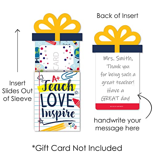 Big Dot of Happiness Back to School - First Day of School Classroom Money and Gift Card Sleeves - Nifty Gifty Card Holders - Set of 8