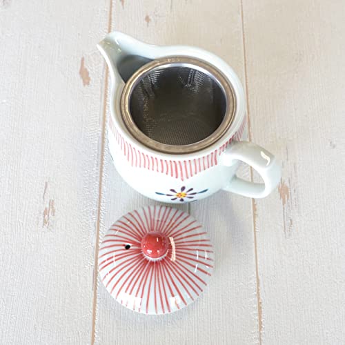 Japanese Teapot for one person Ceramic 7.8 fl oz Arita Imari ware Made in Japan Porcelain Tea pot Aka-Tokusa