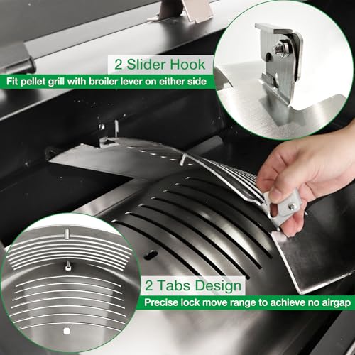 Charleston Flame Broiler Kit for Pit Boss 1020 Onyx KC Combo Grill Platinum Series Smoker Replacement Parts PB1285KC PB1020NX Pitboss Heat Deflector Diffuser Plate 60355 31141 BBQ Accessory - size: For 1020/1285 Series