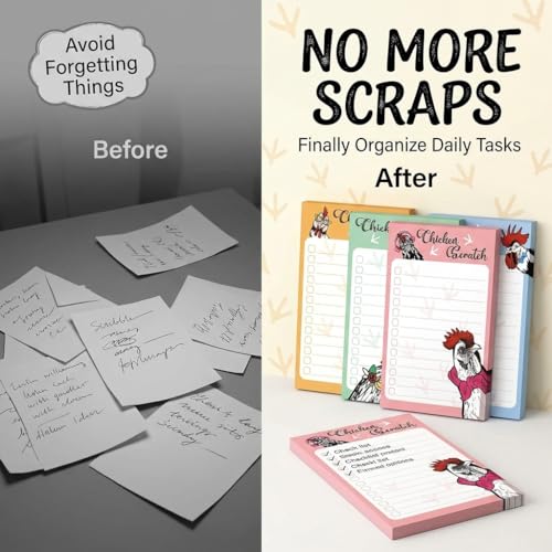 4 Pads Chicken Cute Sticky Notes 4x6 Funny Post it Notes Animal Stationary - color: Chicken