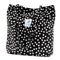Corduroy Tote Bag Cute Tote Bags for Women Shoulder Bag with Inner Pocket for Work Beach Travel and Shopping Grocery - style: Black and White Dots
