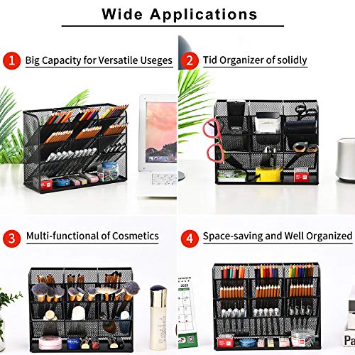 Marbrasse Mesh Desk Organizer, Multi-Functional Pen Holder, Desktop Stationary Organizer, Storage Rack for School Home Office Art Supplies (Mesh Pen Holder) - color: Mesh Pen Holder