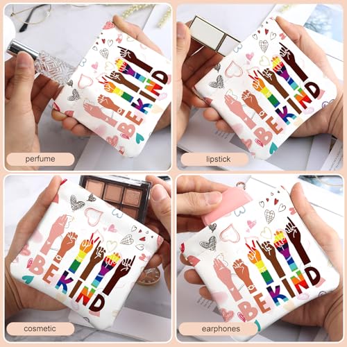 2Pcs PU Leather Small Squeeze Coin Purse Pouch Mini coin Bag Unique And Cute Wallet Cosmetic Bags Change Bag For Women Girls Men （Fingers and Rainbows - color: Fingers and Rainbows